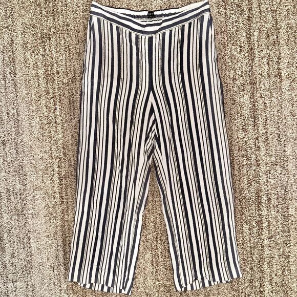 LOFT Ann Taylor Women's Striped Full Length Viscose Summer Pants Size Small - Picture 1 of 10